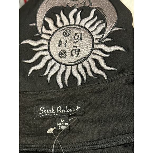 Smak Parlour 1960’s Black & Silver Celestial Emb. Easy Does It Mini Skirt M NWOT - Picture 5 of 5